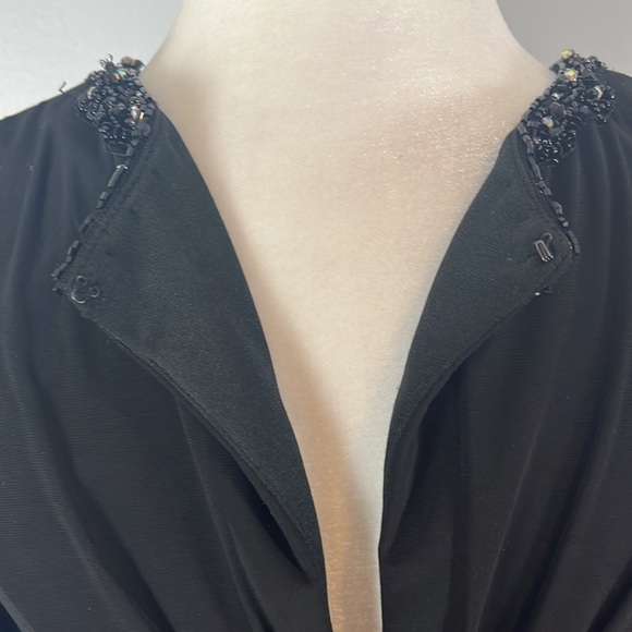 Cameron Blake for mon Cherie Long Black Gown with Ling Sleeve Dress - Picture 11 of 17